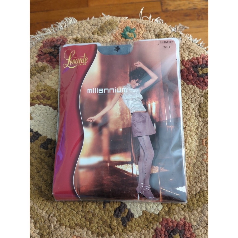 New Levante Fashion‎ Tights Millennium Graphite Gray Grey Size TG. 2 Made Italy